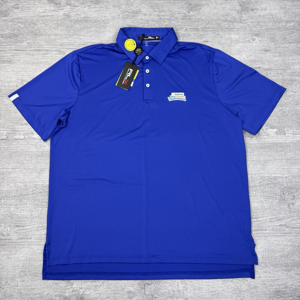 RLX Ralph Lauren Golf Sz XL Polo Shirt Blue National PGA Jr.League Championship